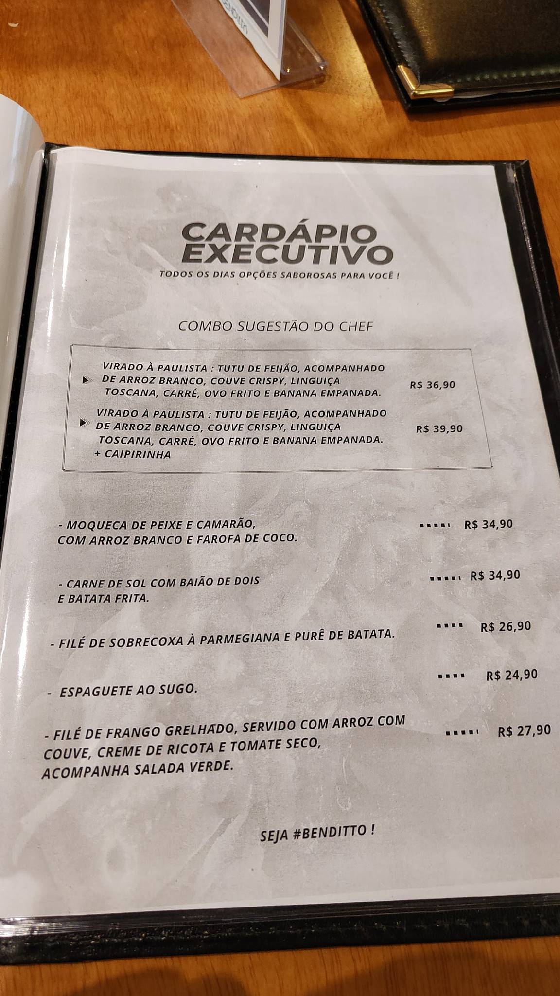 Benditto Bistrô cardápio