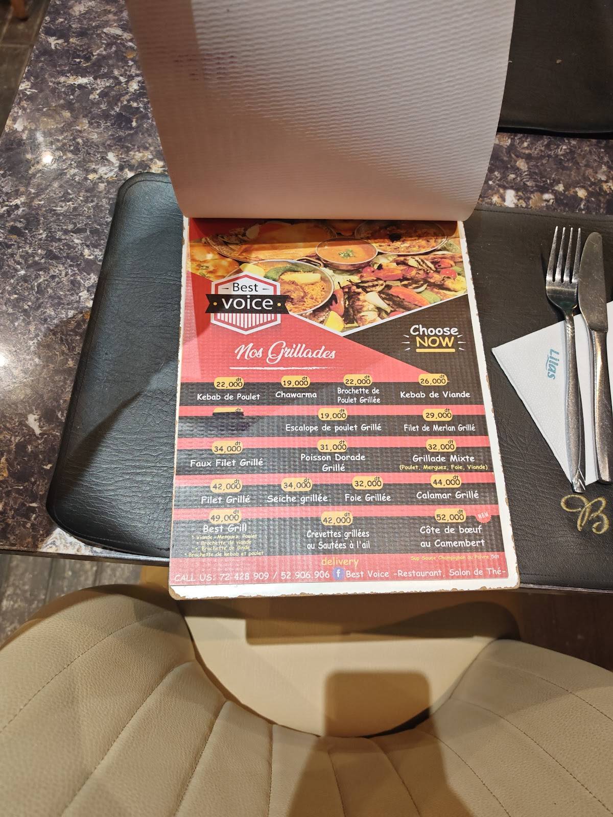 Menu de Best Voice