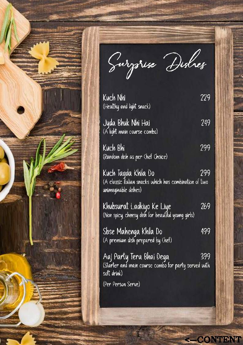 Big bites multicuisine restaurant menu