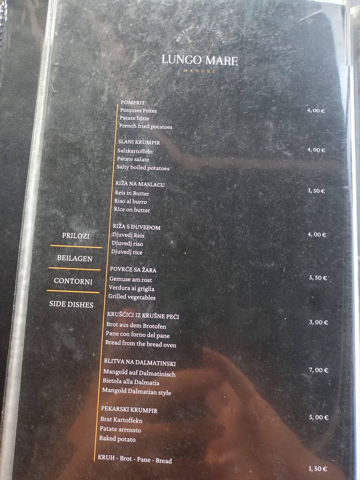 Menu di Bistro & Pizzeria Public Mandre 