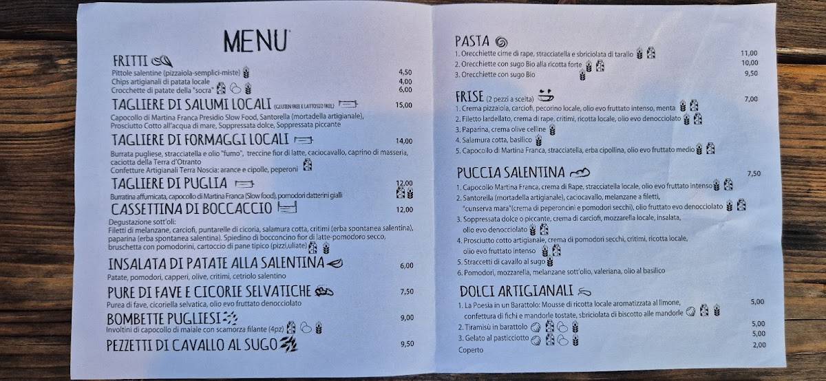 Menu di Boccaccio 'la poesia in un barattolo' 