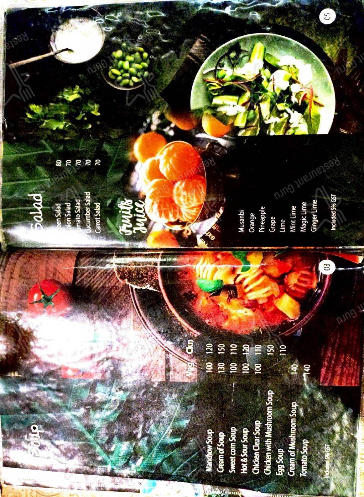 Broast Restaurant menu