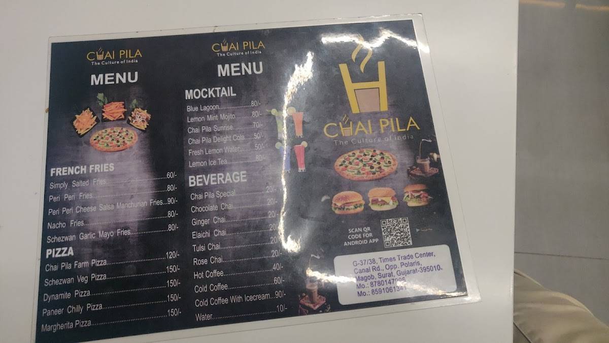 Chai Pila - Parvat Patiya - Surat menu