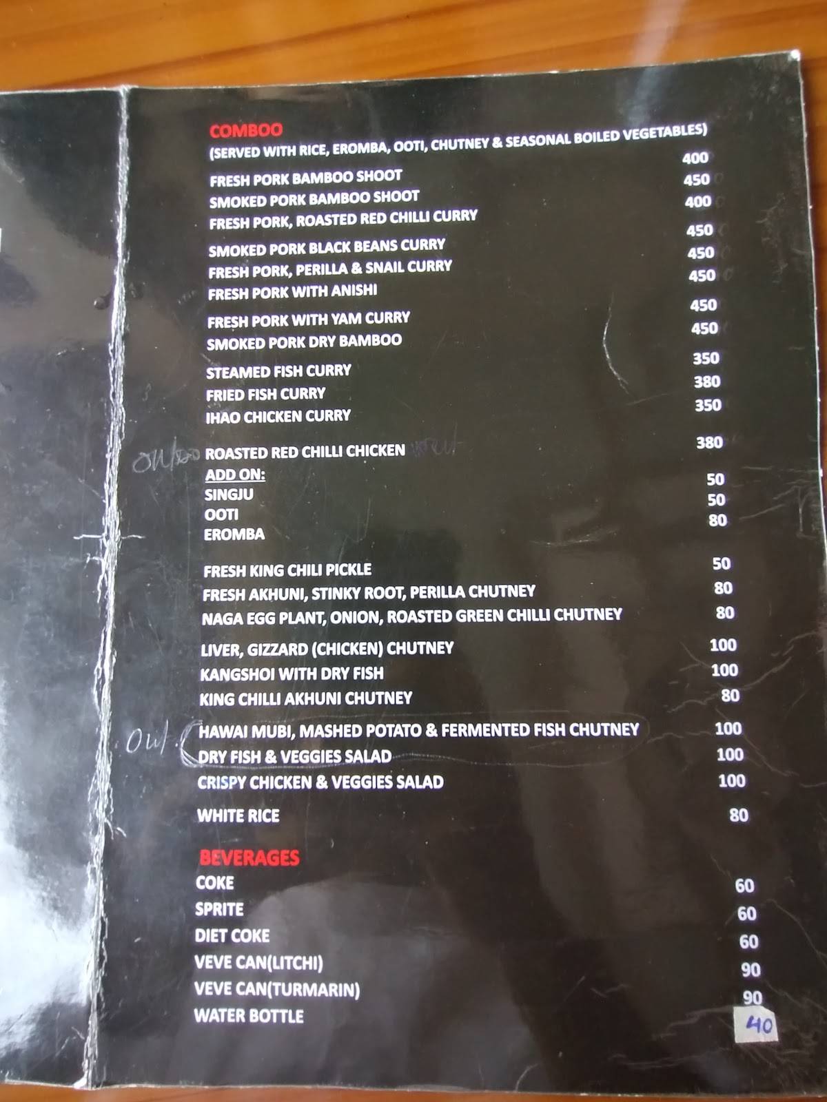 CHIHAN RESTAURANT menu