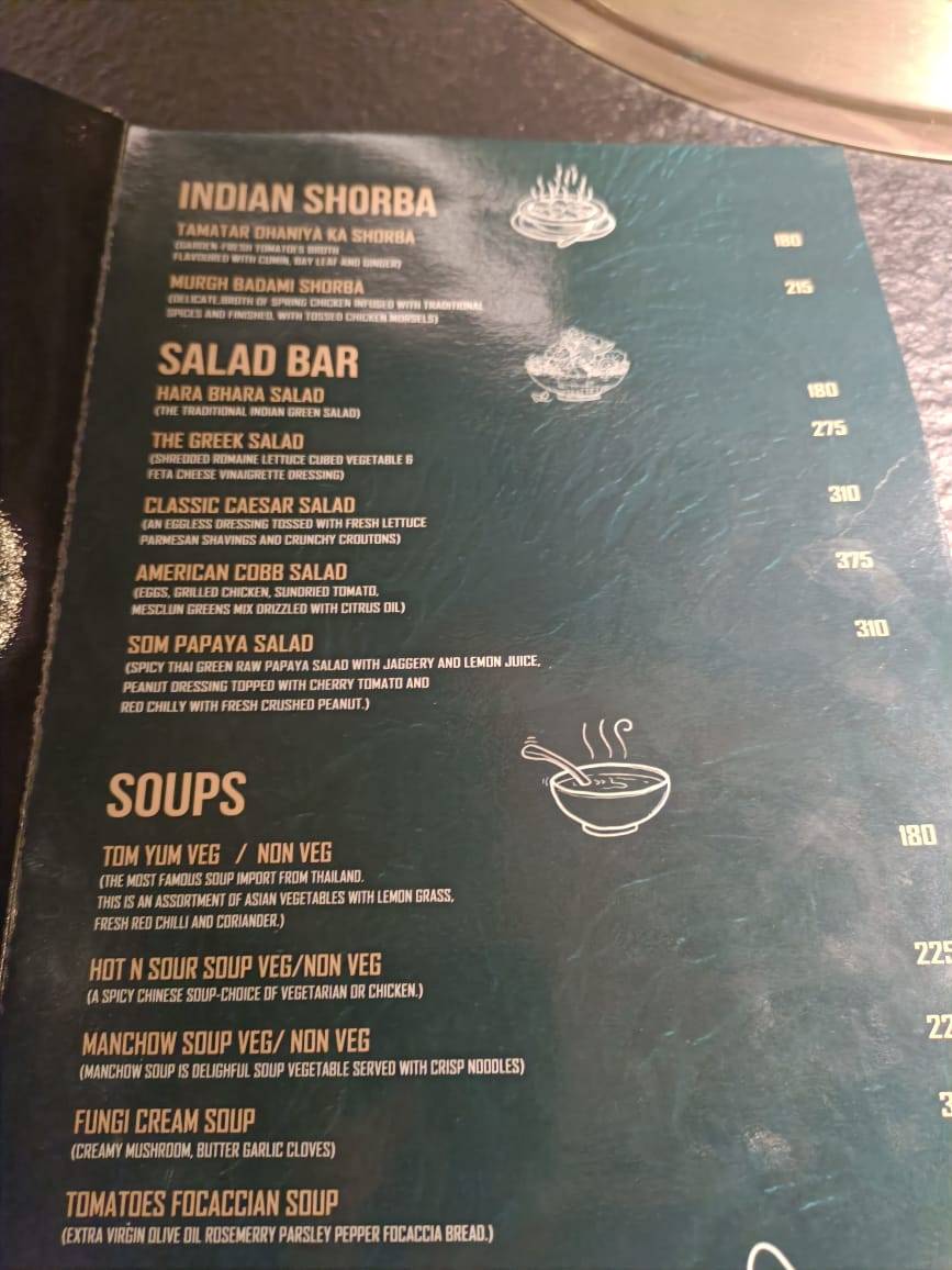 Cafe After Hours menu