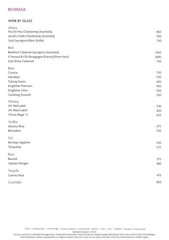 Cafe G - Crowne Plaza Today Gurugram menu