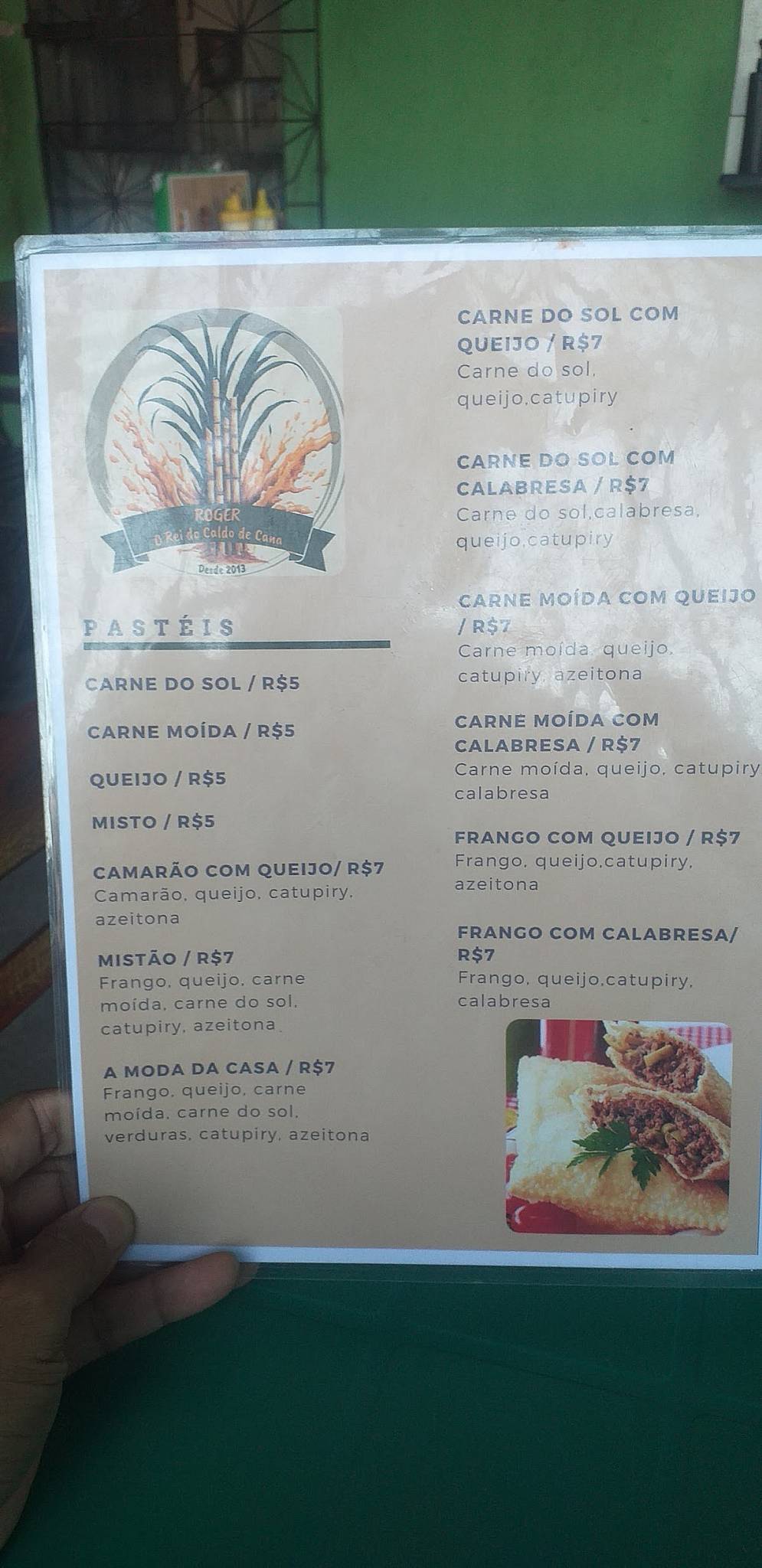 Caldo de Cana do Roger cardápio