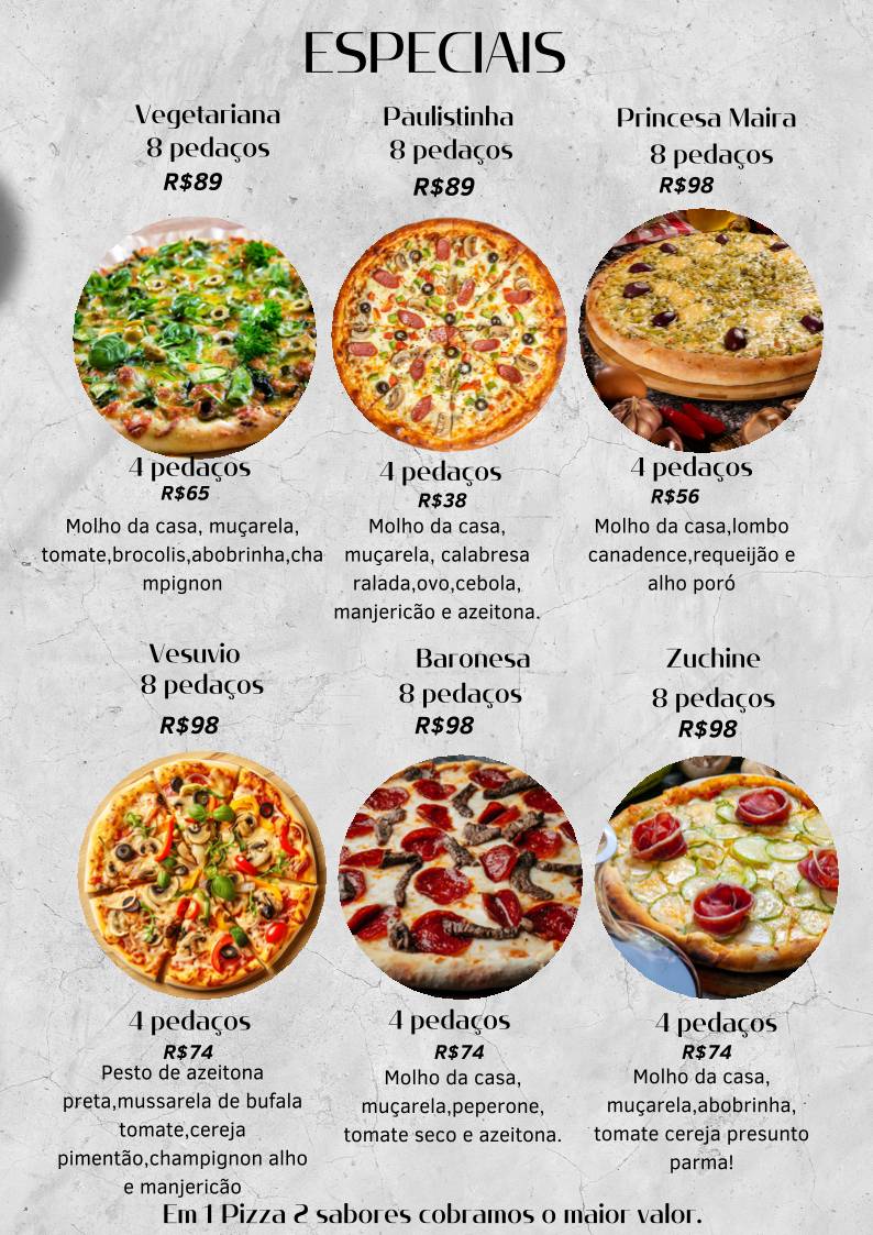 Cantina e Pizzaria Espaguete cardápio