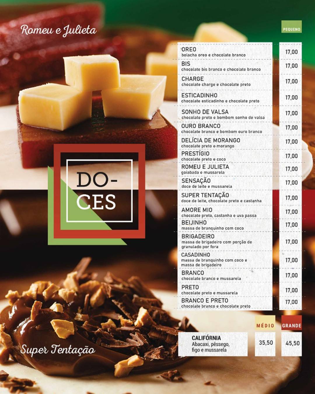 Casa do Pastel cardápio