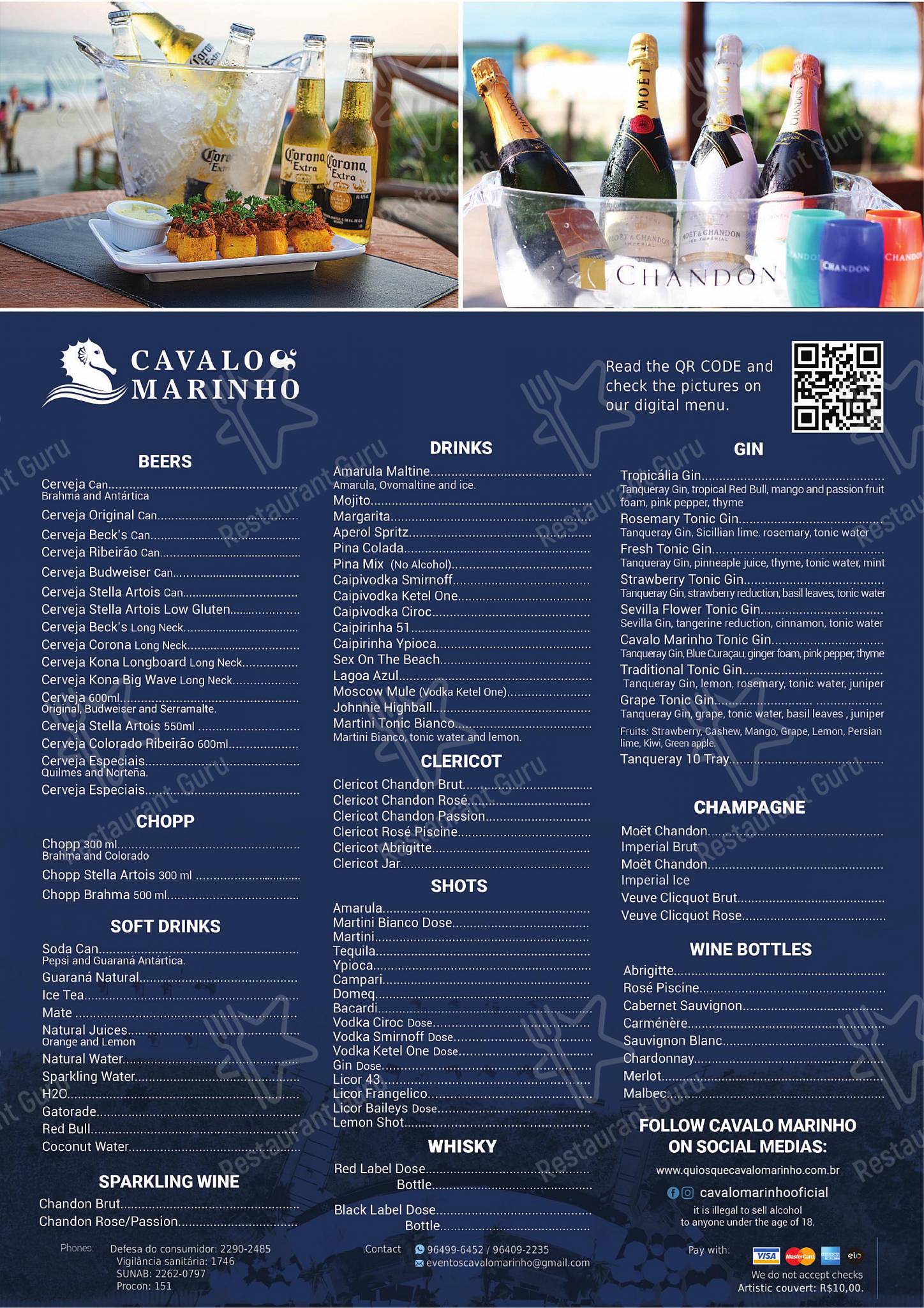 菜单 para Cavalo Marinho Beach Club em Rio de Janeiro