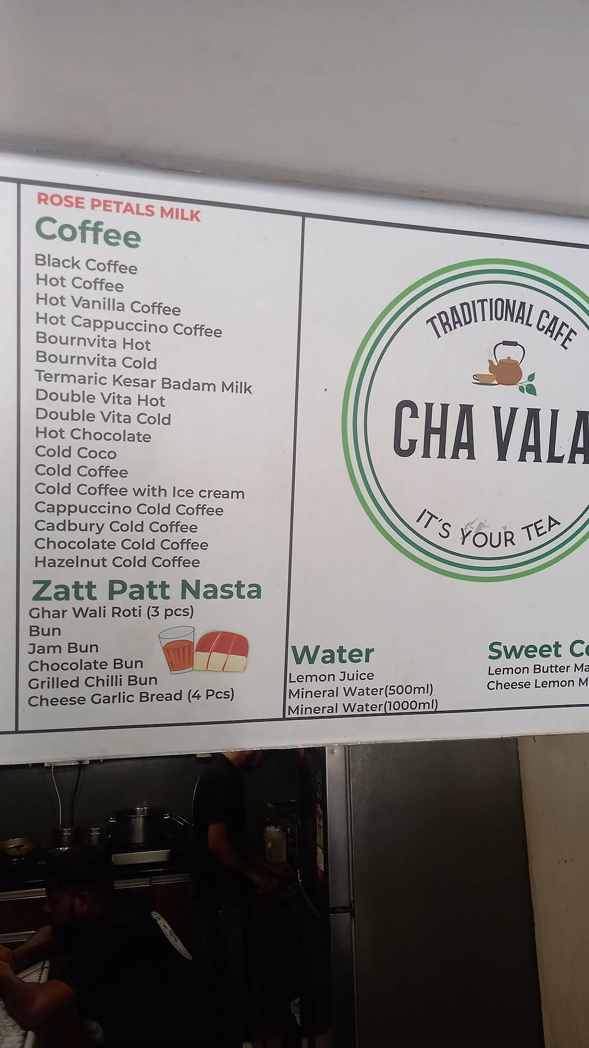 Cha Vala Cafe menu