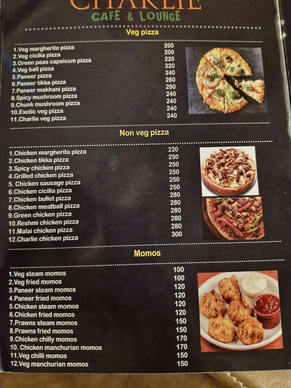 Charlie Cafe & Lounge menu