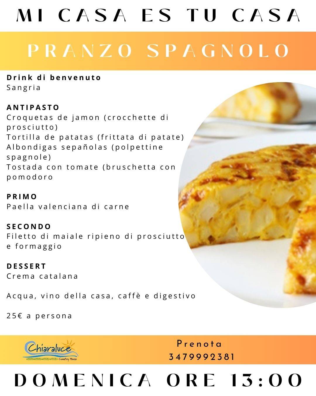 Menu di Chiaraluce Country House 