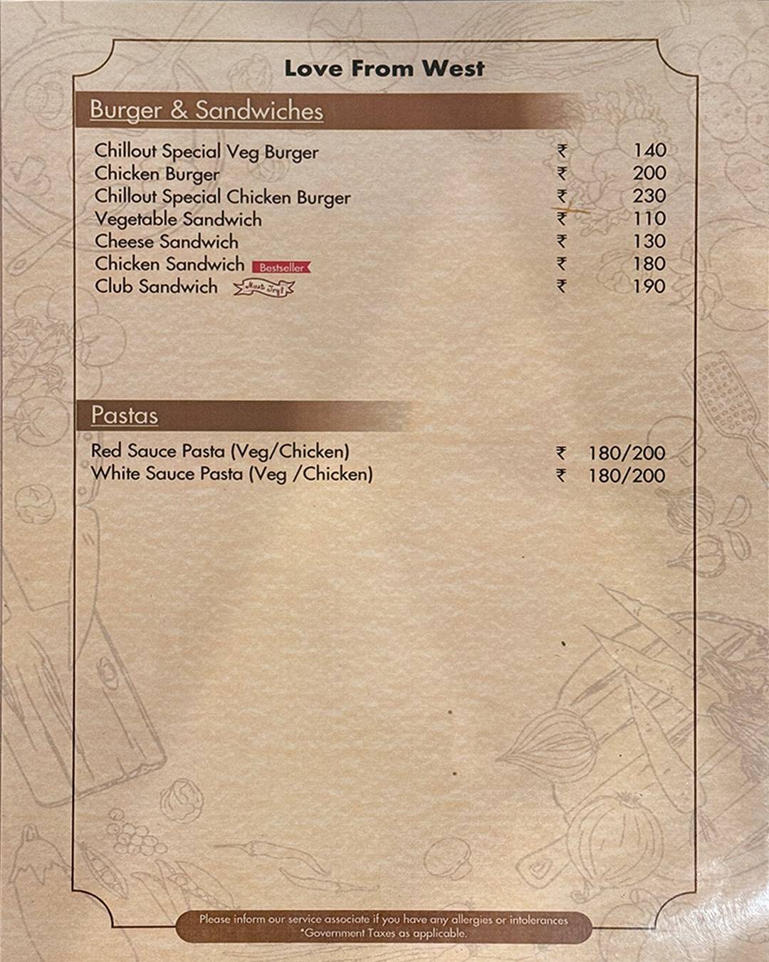 Chillout Restaurant Cum Bar - Dudhia menu