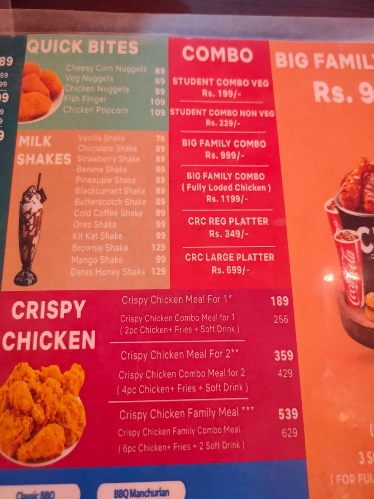 Classic rider cafe menu