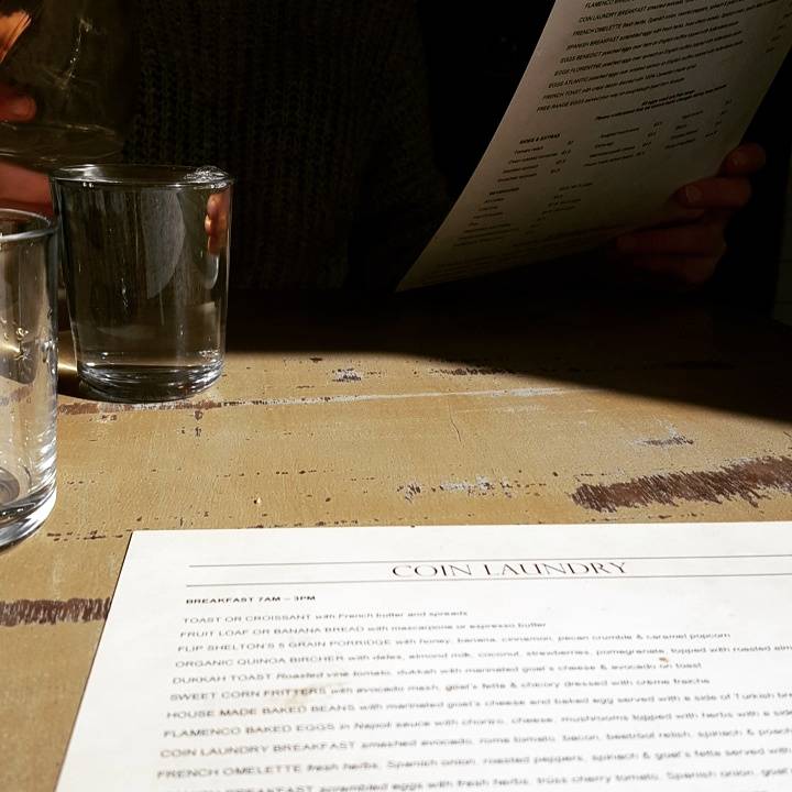 Menu at Coin Laundry Cafe, Armadale