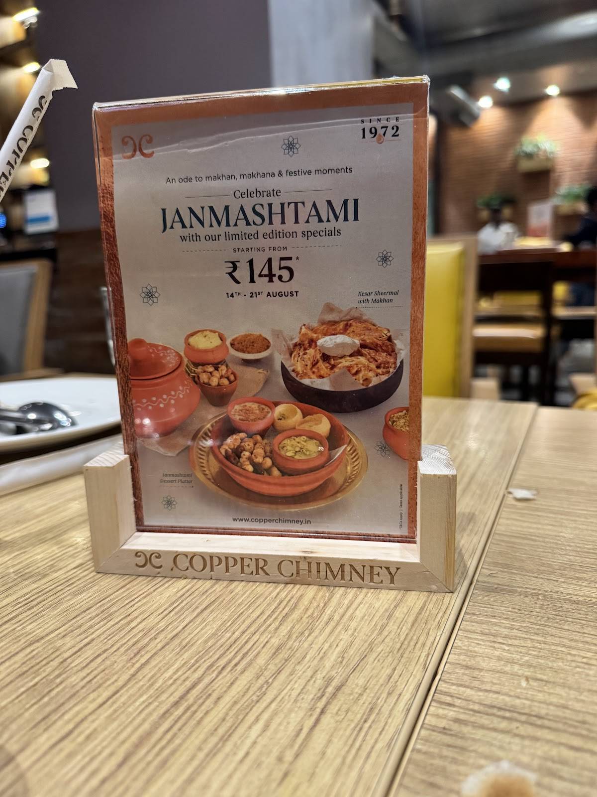 Copper Chimney, Viman Nagar menu