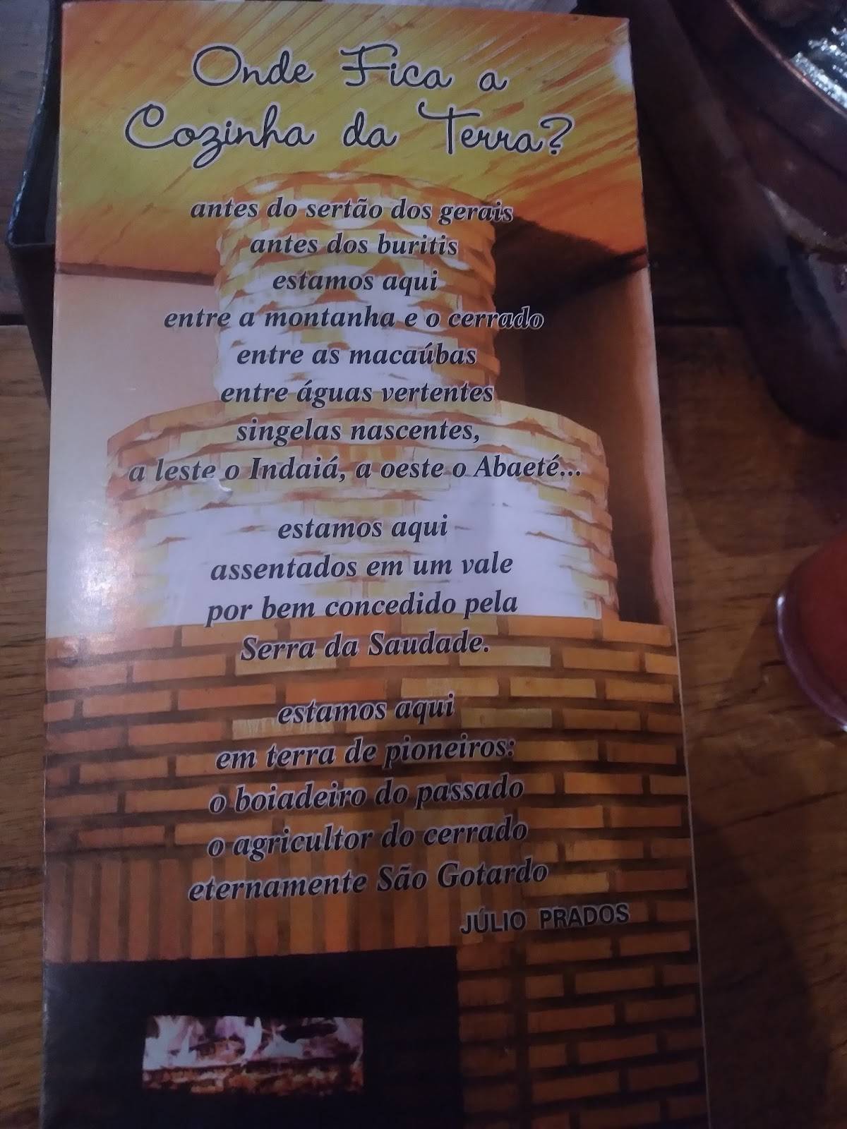 Cozinha da Terra cardápio