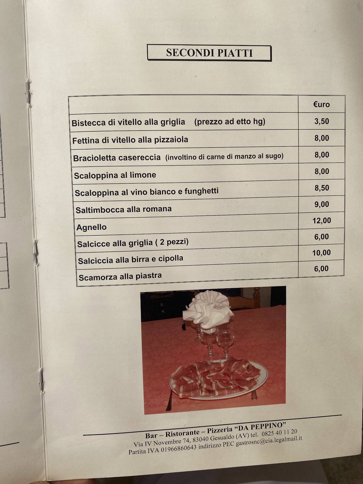 Menu di Da Peppino 