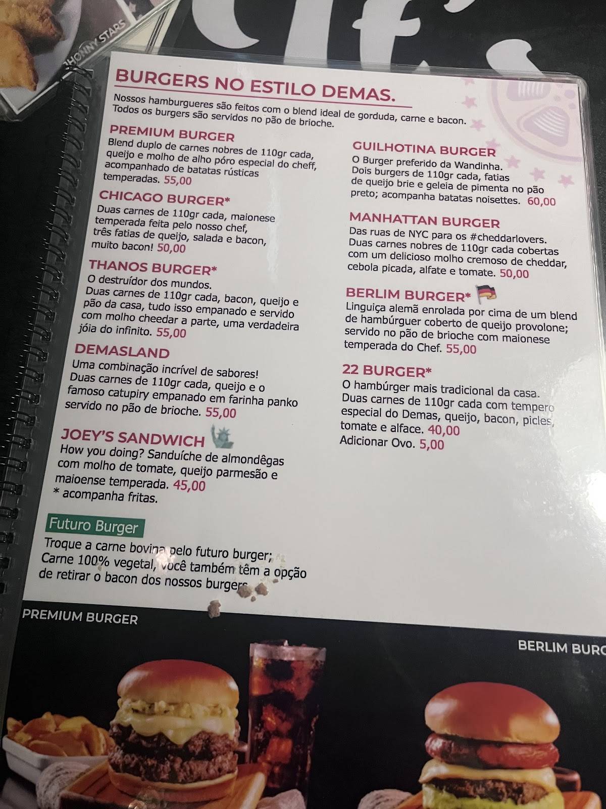 Demas & Divas cardápio