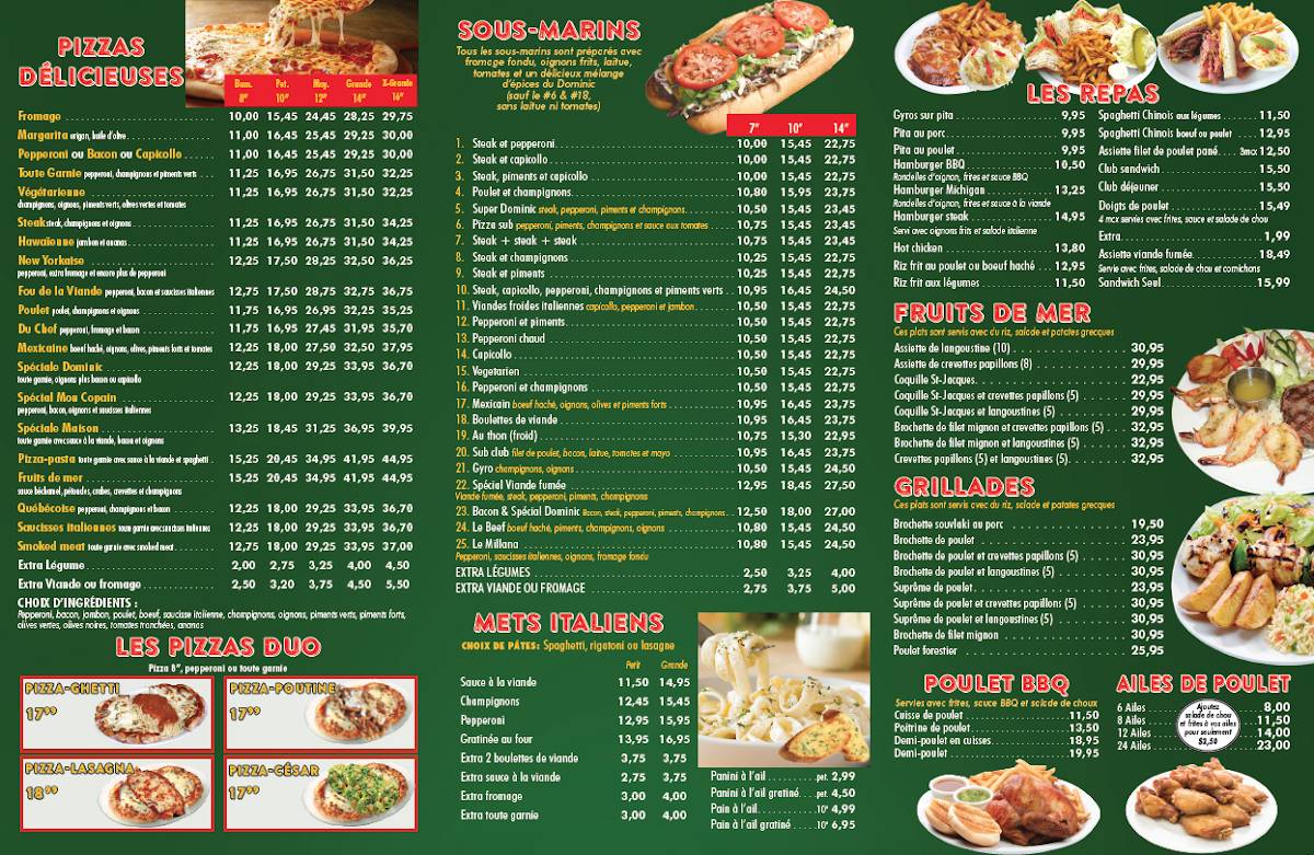 Menu de Chez Mon Copain 2024