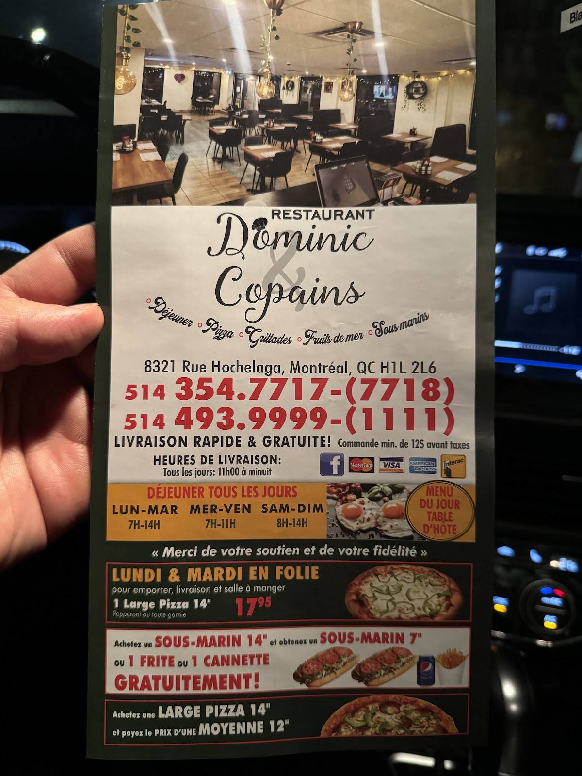 Menu de Chez Mon Copain 2024