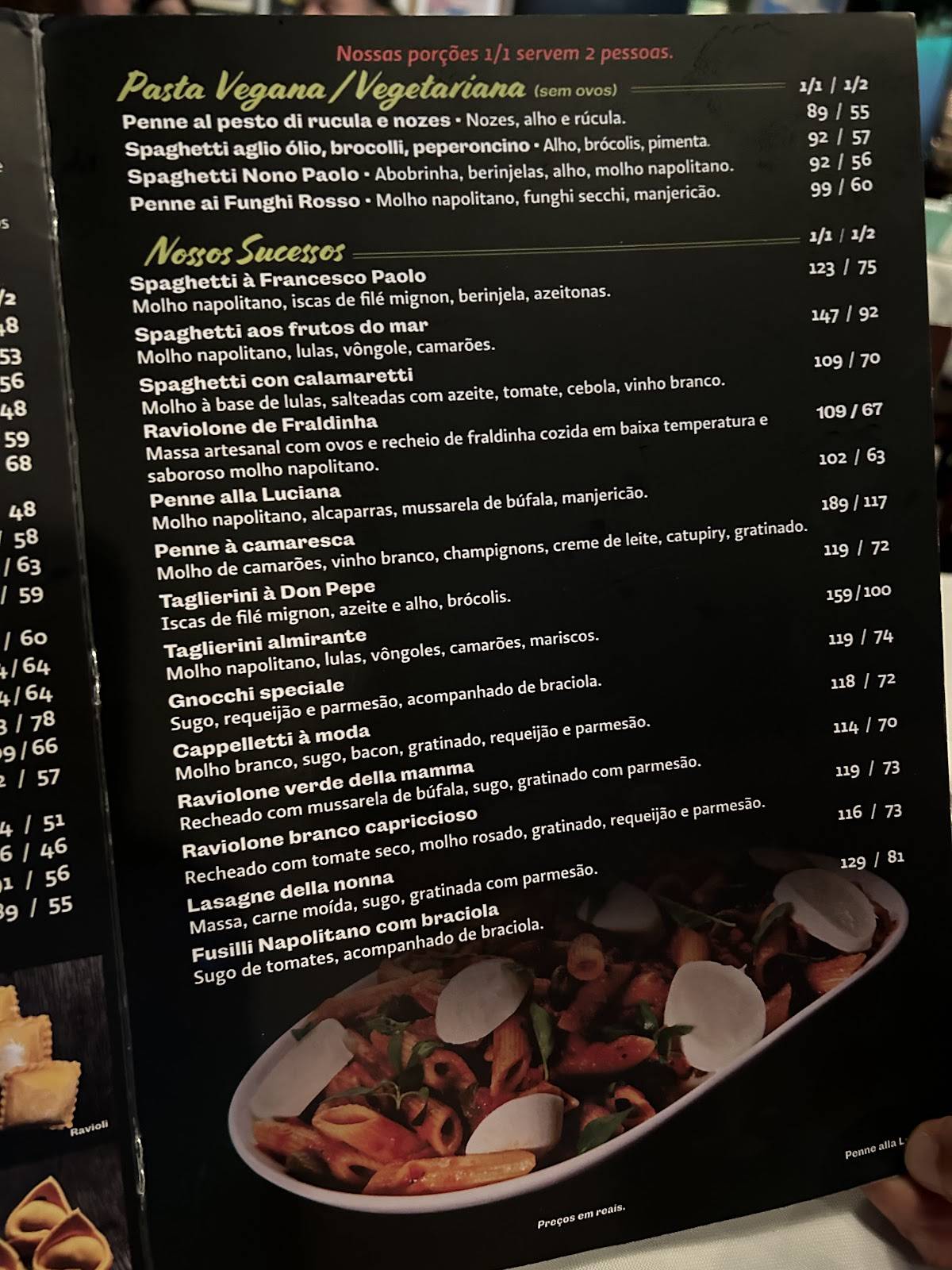 Don Pepe Di Napoli cardápio