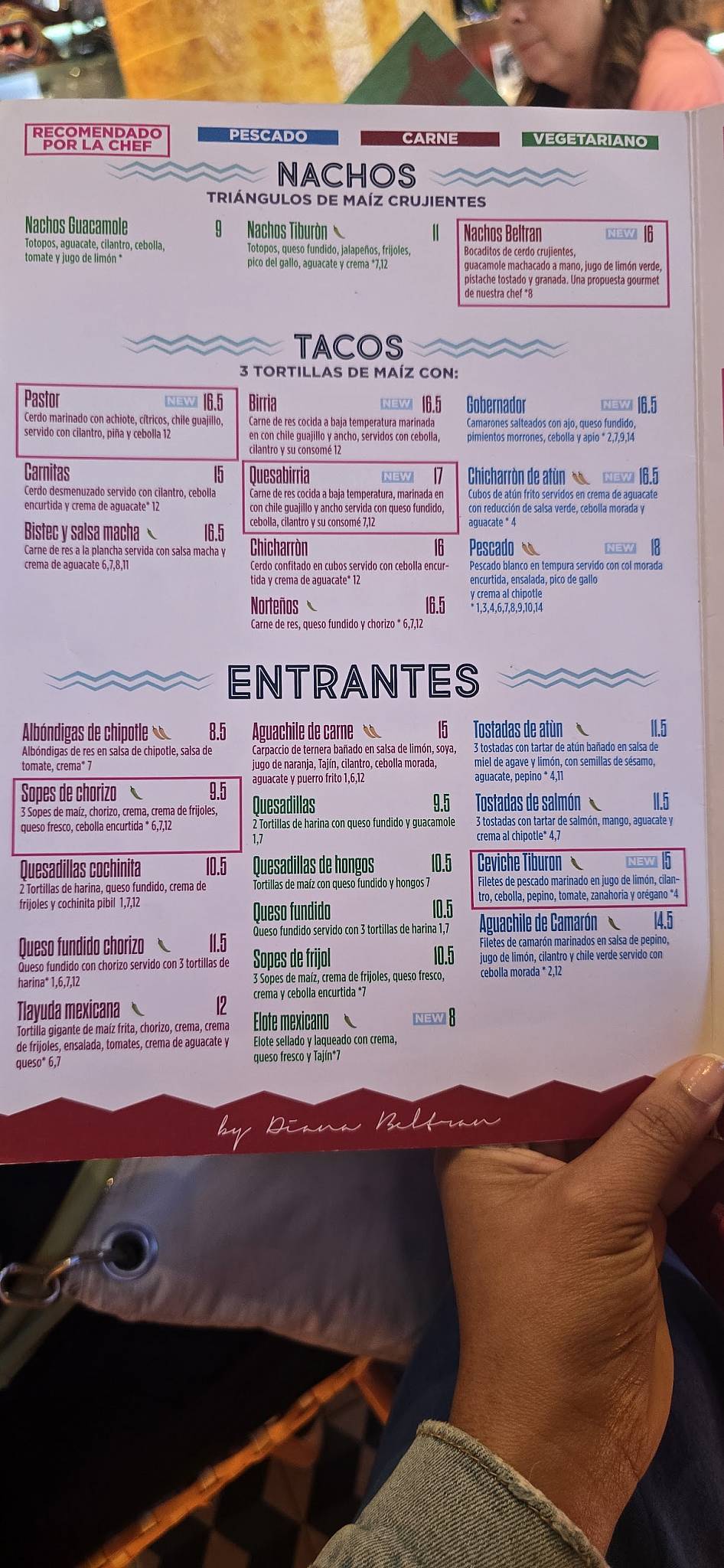 Menu di El Tiburon Navona 