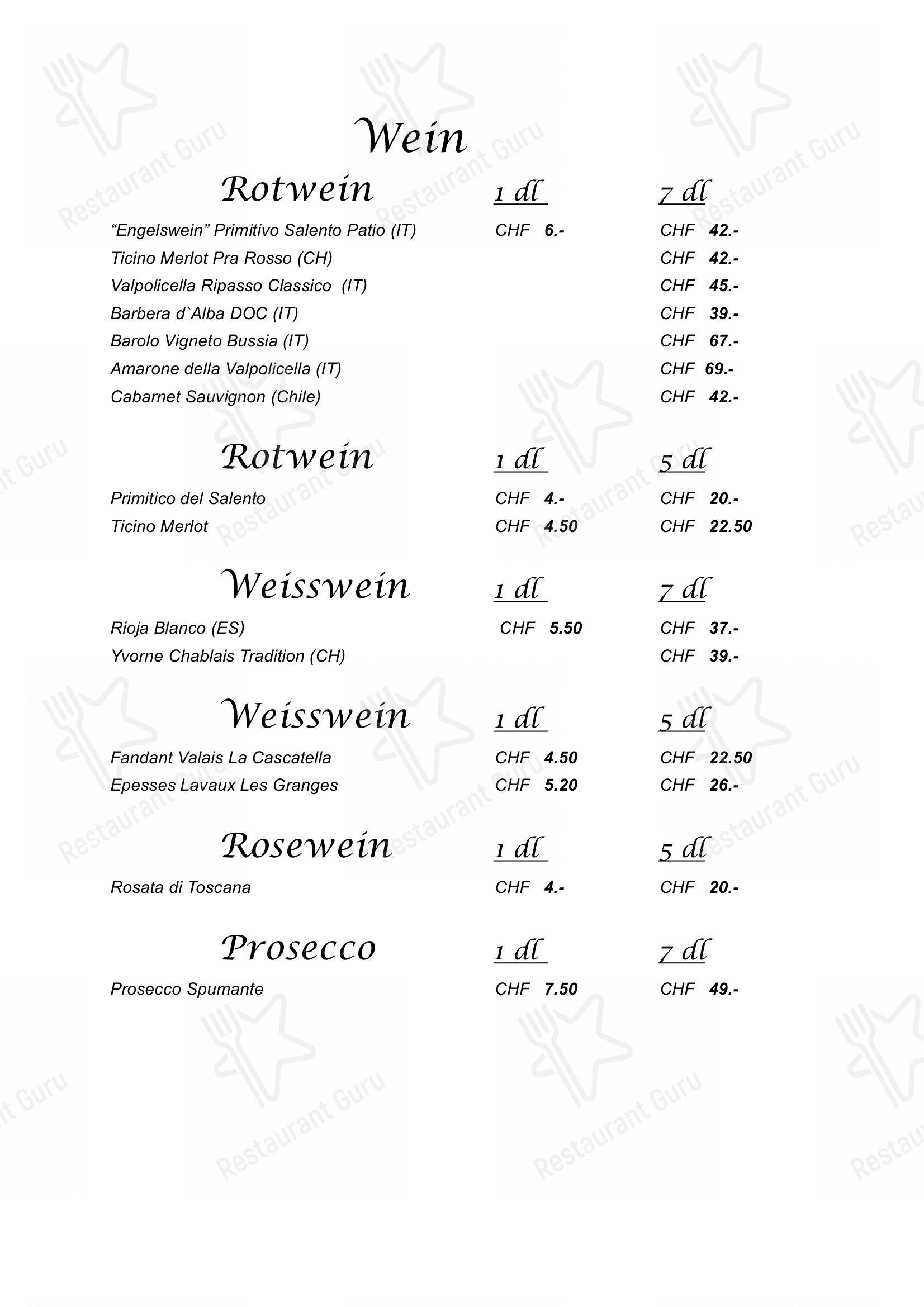 Restaurant Engel in Risch-Rotkreuz - Menu