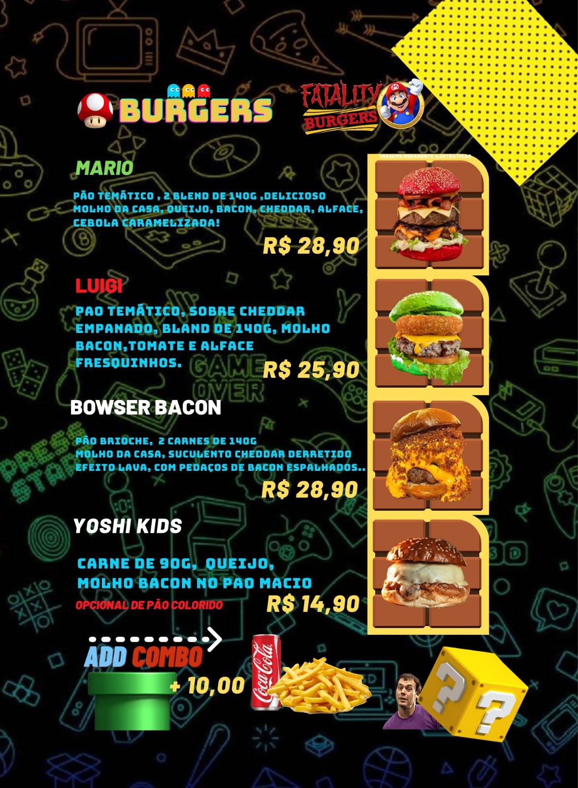 FATALITY BURGUER CASCAVEL cardápio