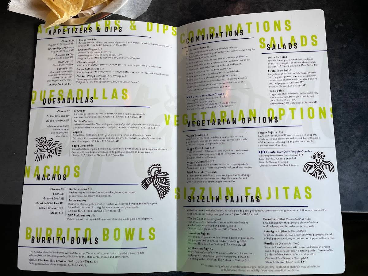 Menu at Fajita Grill restaurant, Dawsonville
