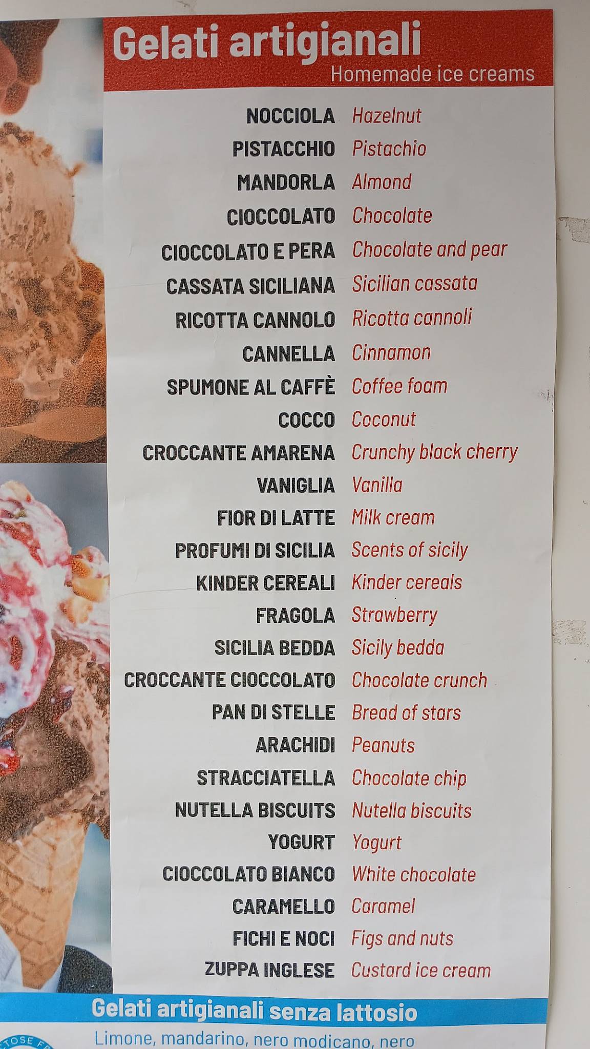 Menu di Fargione • Modica Bassa • Bar & Gelateria 