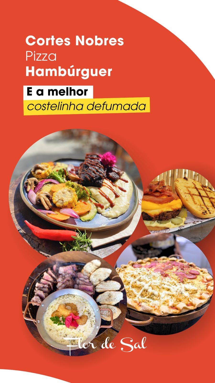 Flor de Sal Comida ao ar livre cardápio