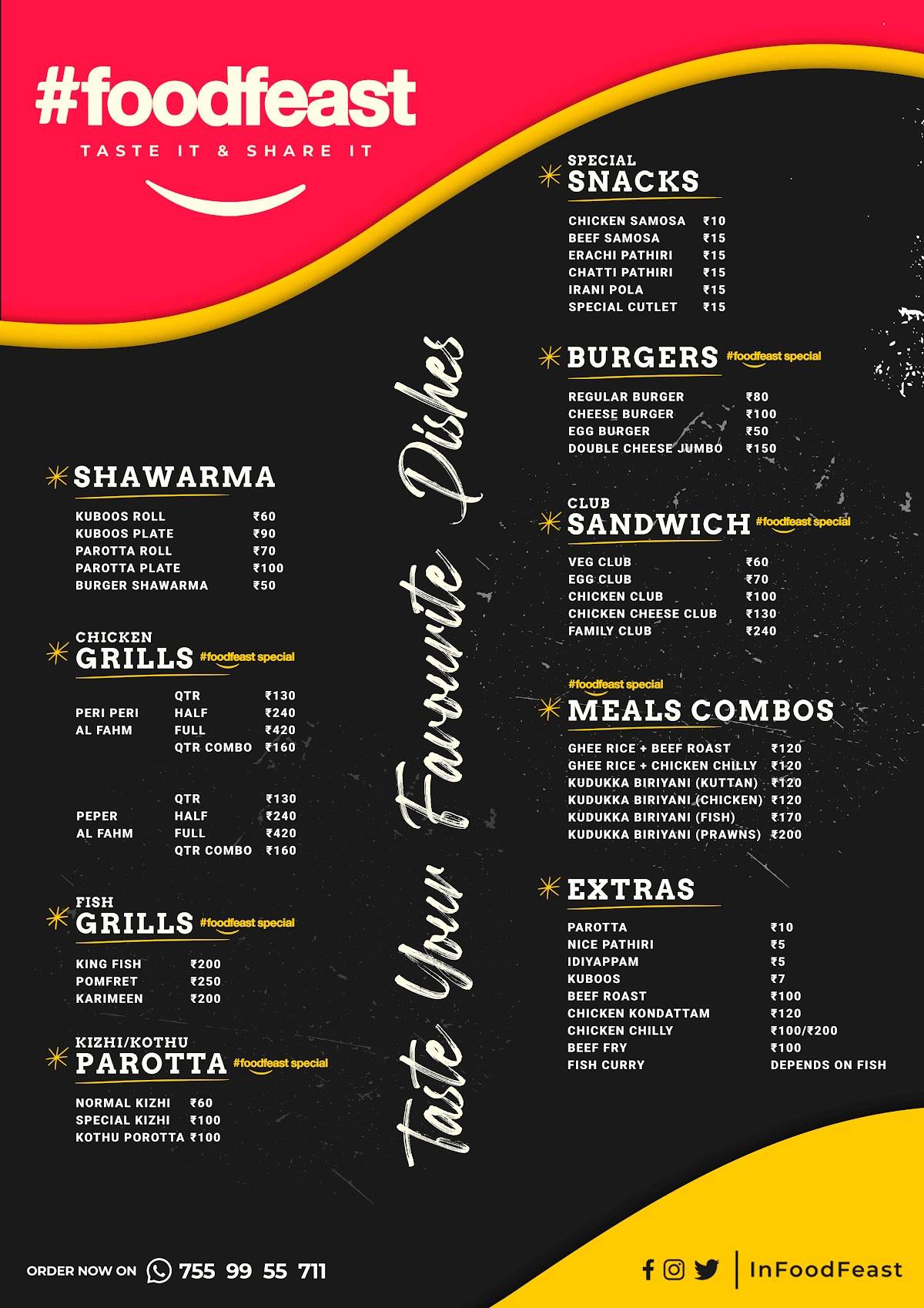 Food Feast Restaurant menu