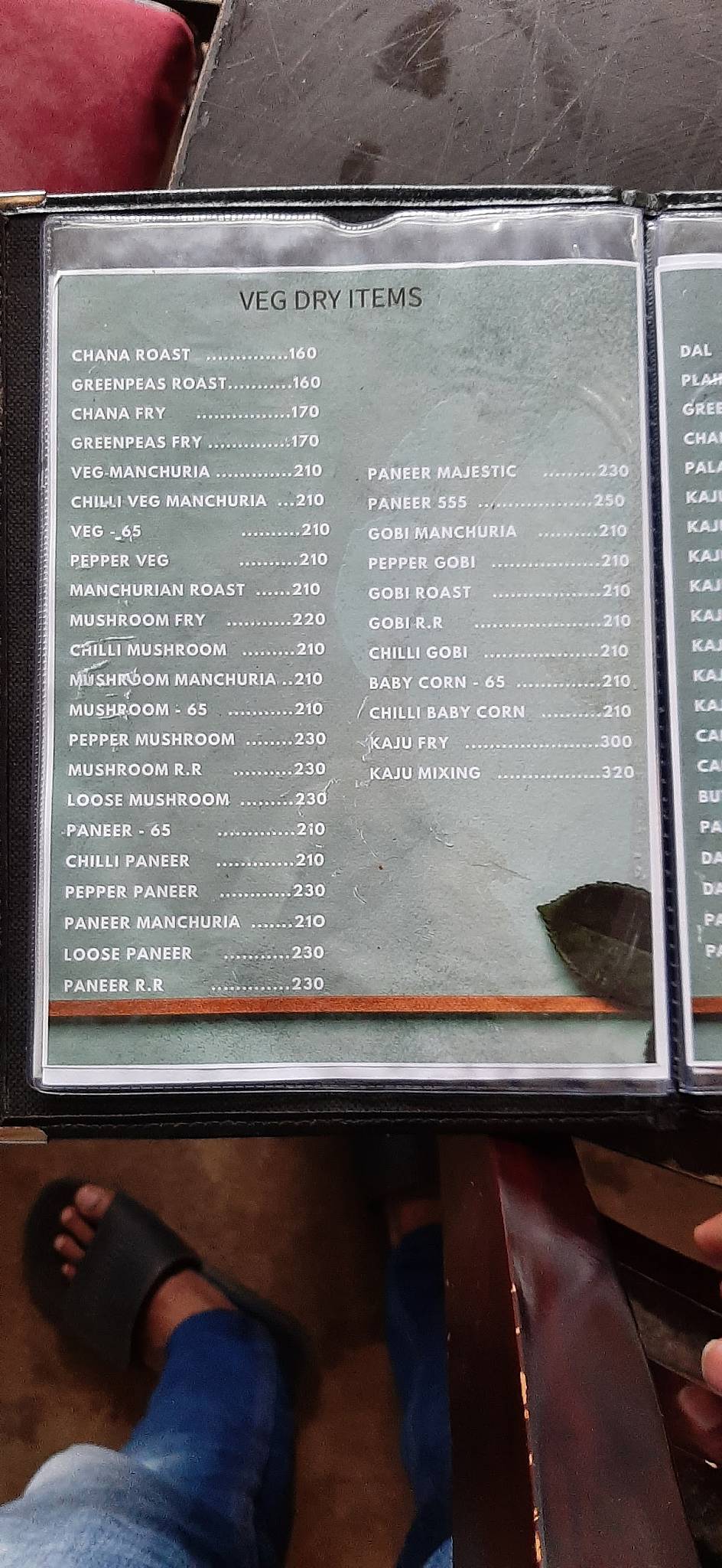 Friends Dhaba menu