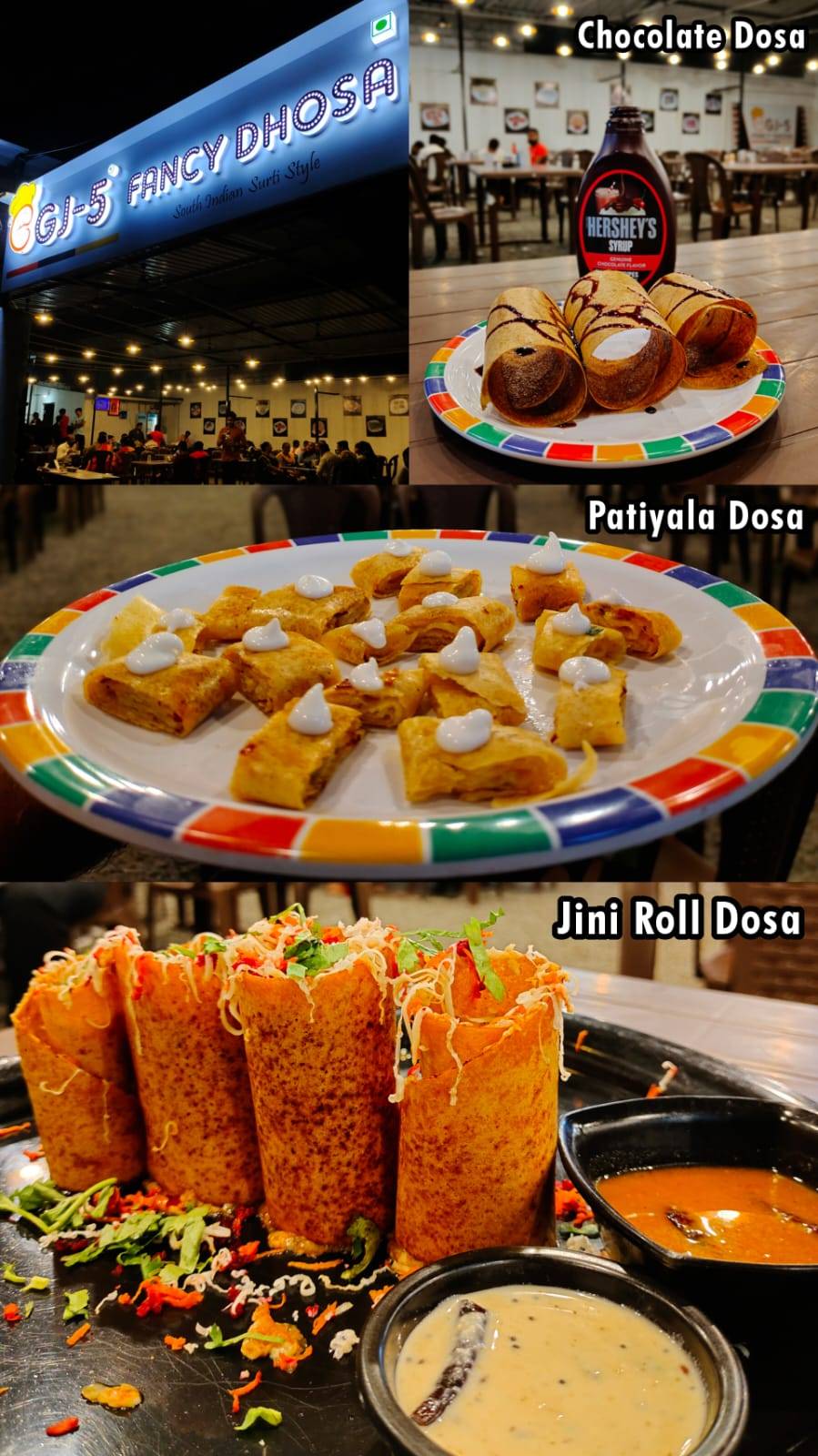 GJ 5 fancy dosa menu