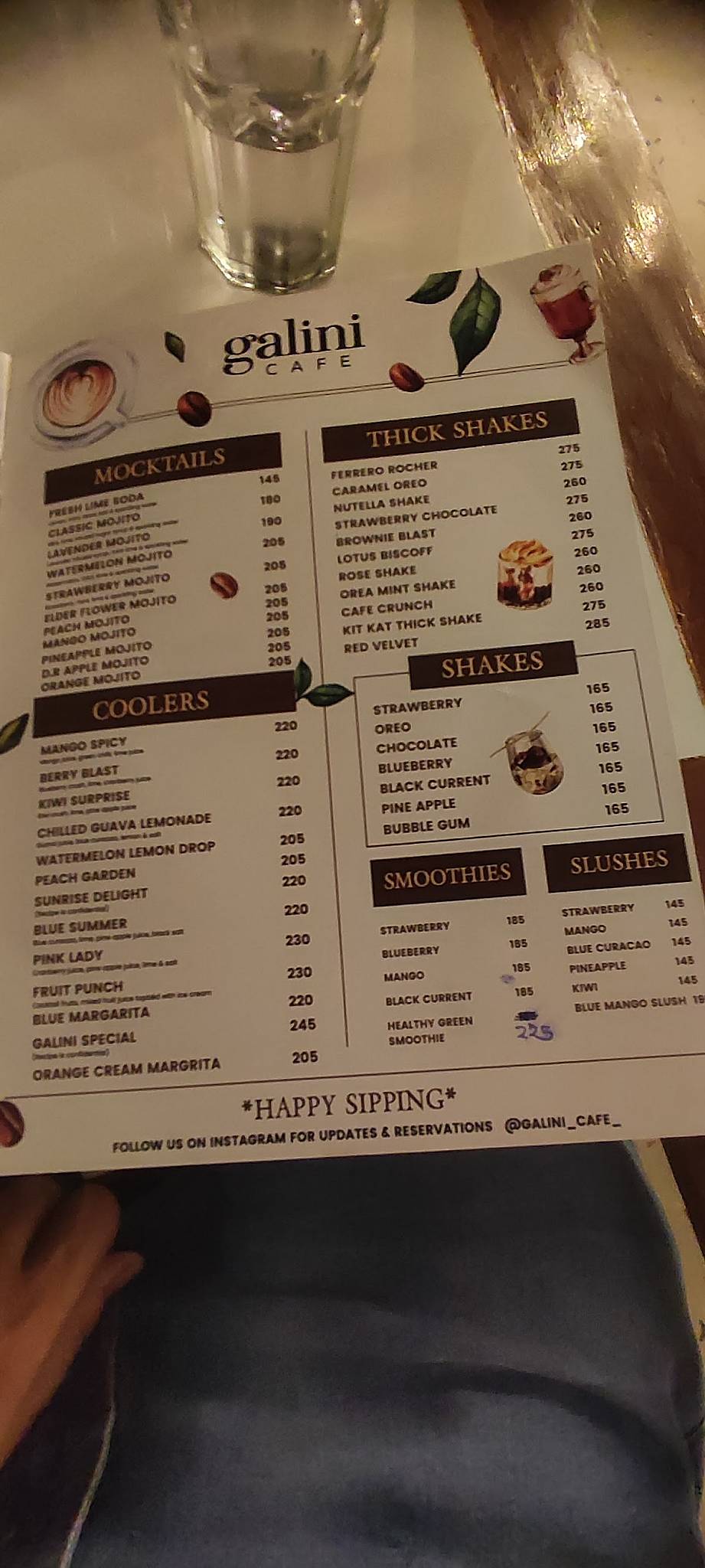 Galini Café menu