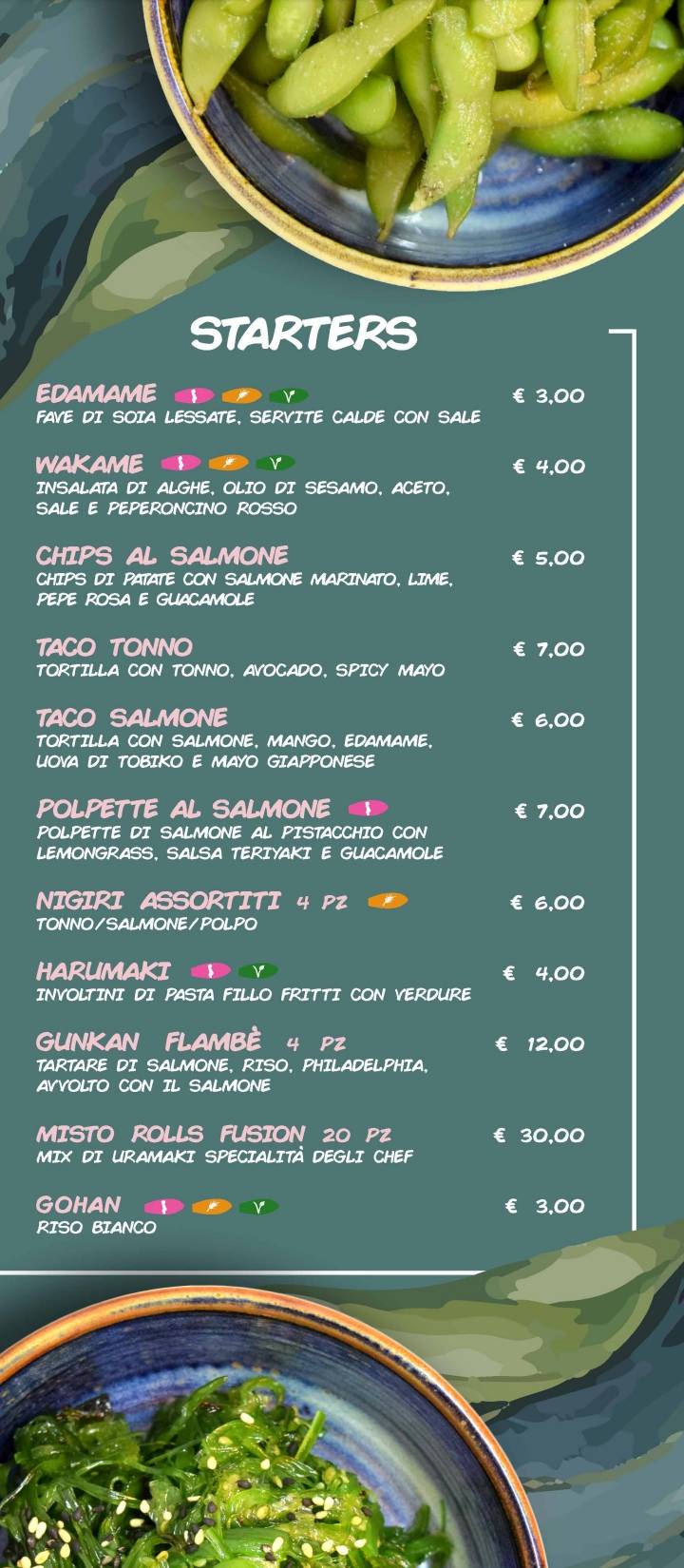 Menu di Giappoke Vomero 
