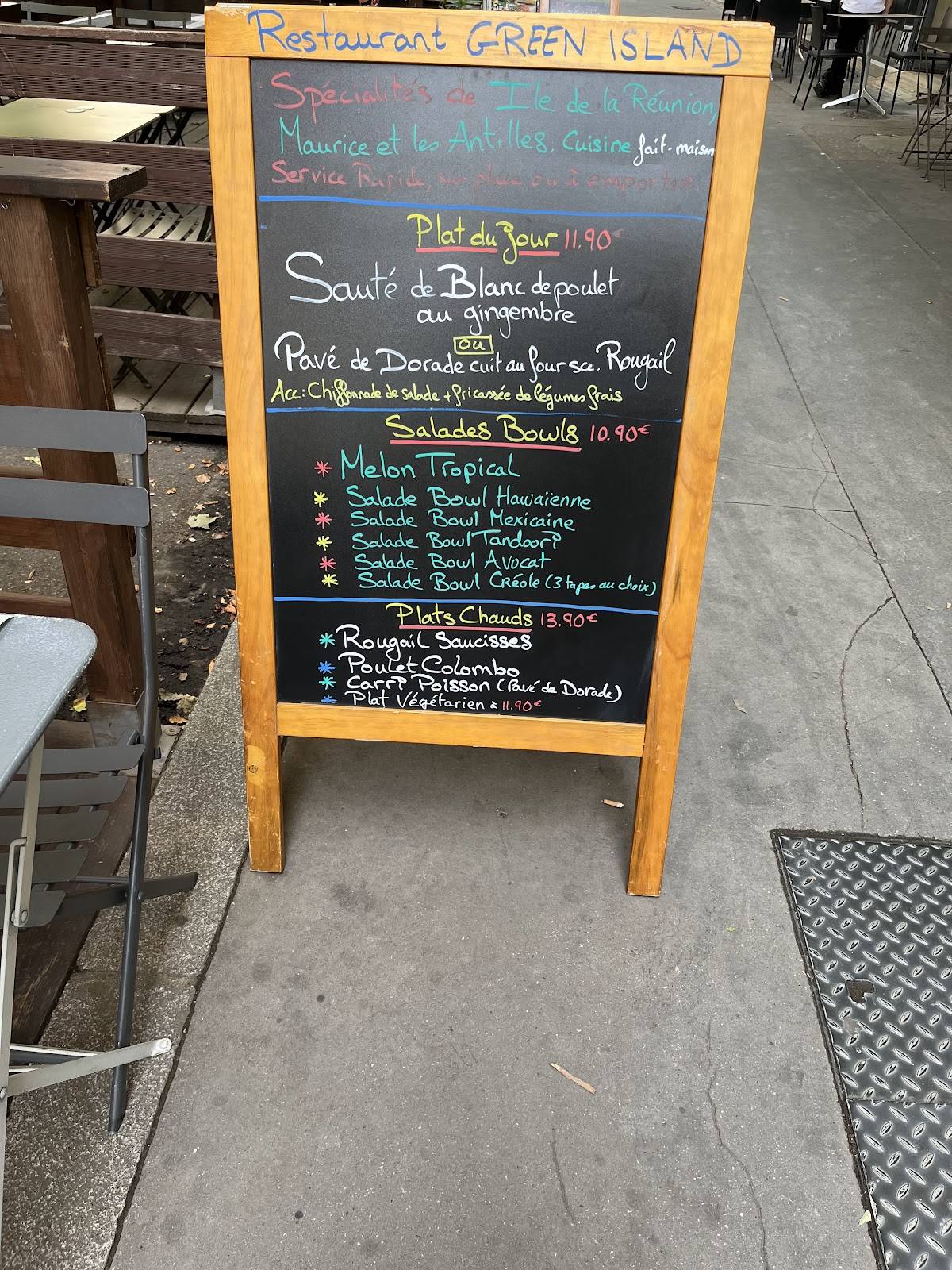 Menu de Restaurant Green Island Lyon