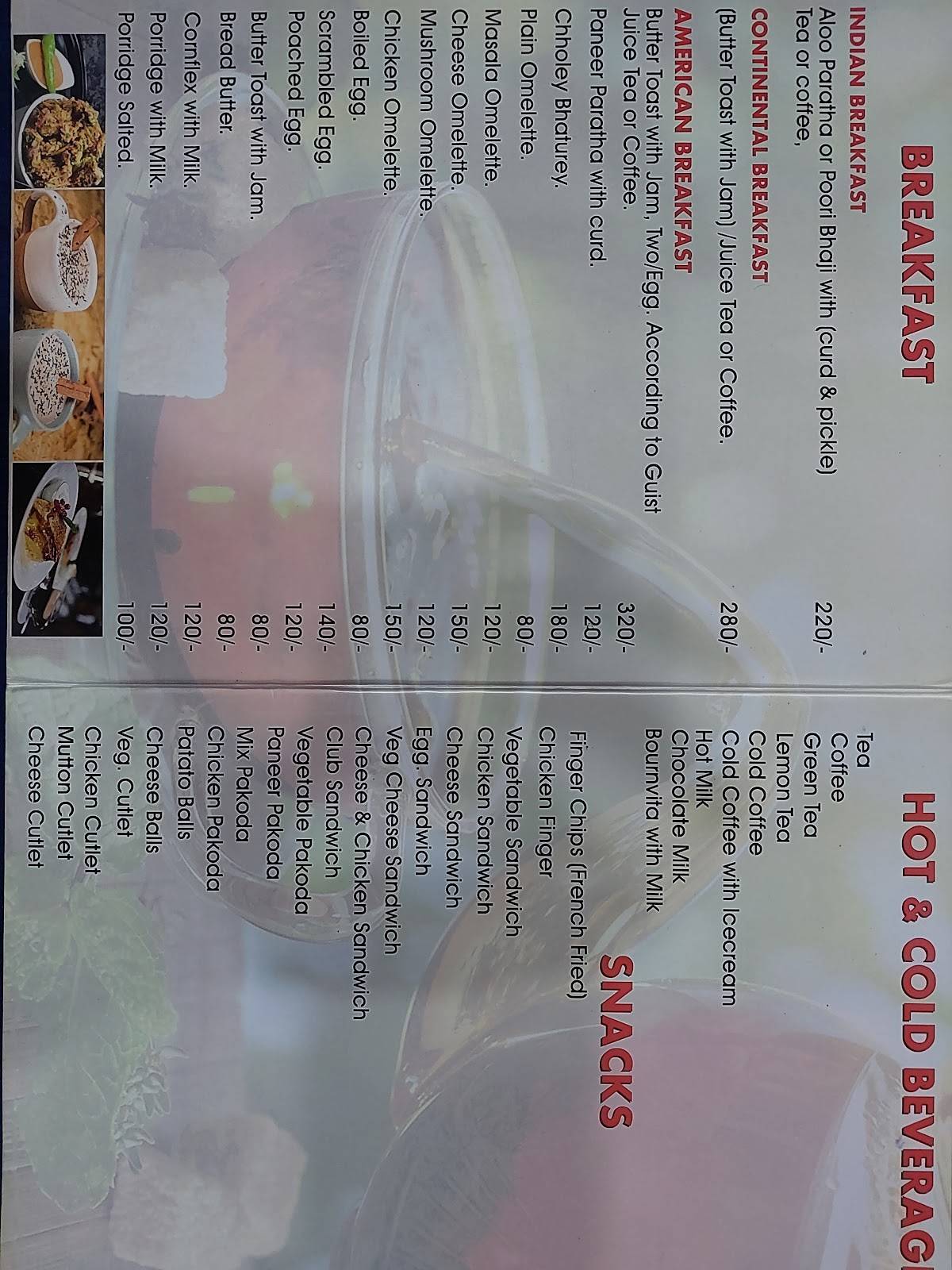 Green leaf restaurants menu