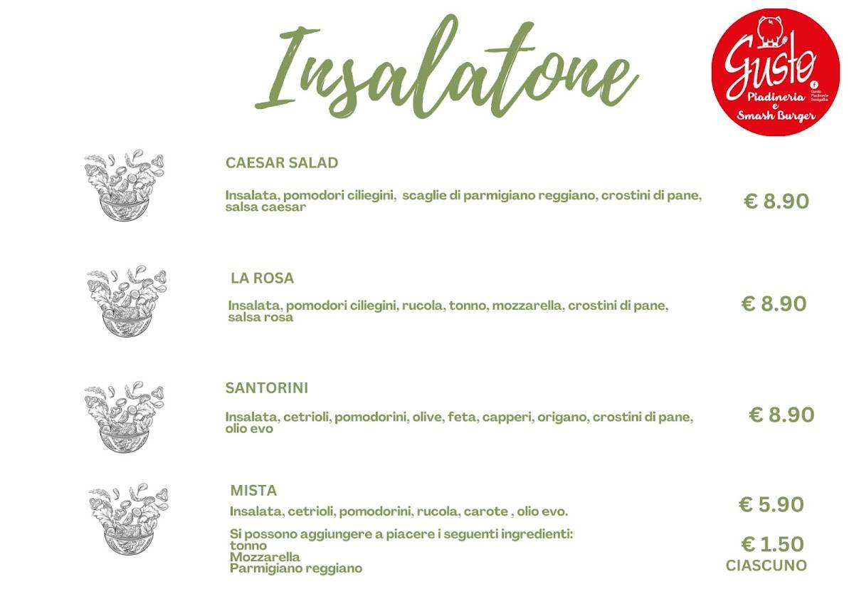 Menu di Gusto Piadineria Senigallia 