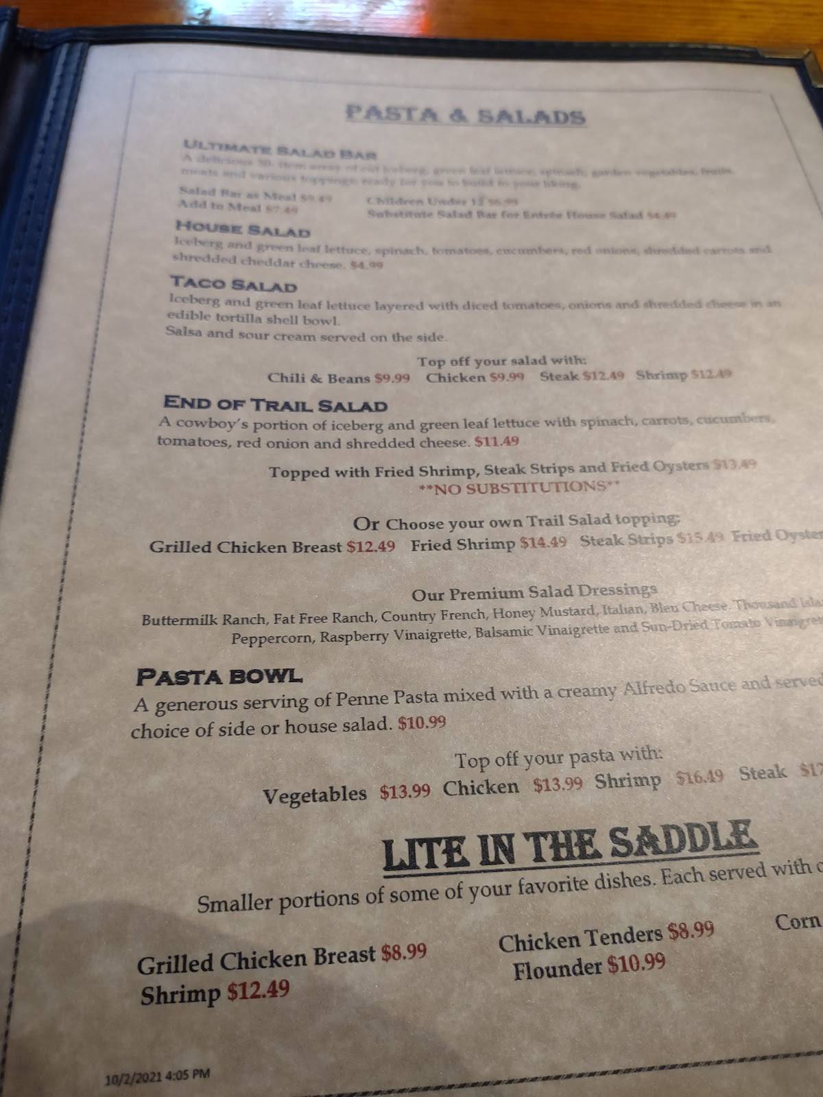 Menu at HitchN Post Restaurant, Williamston