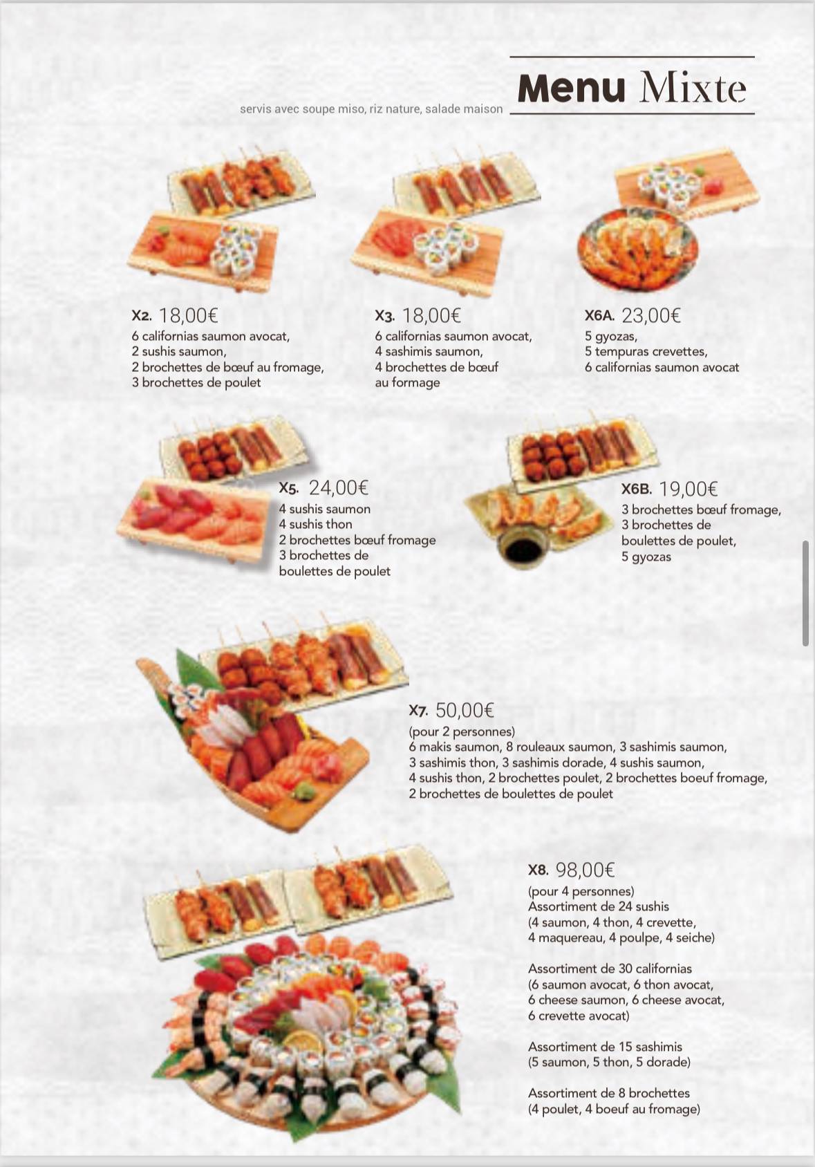 Menu de Restaurant Hokkaido