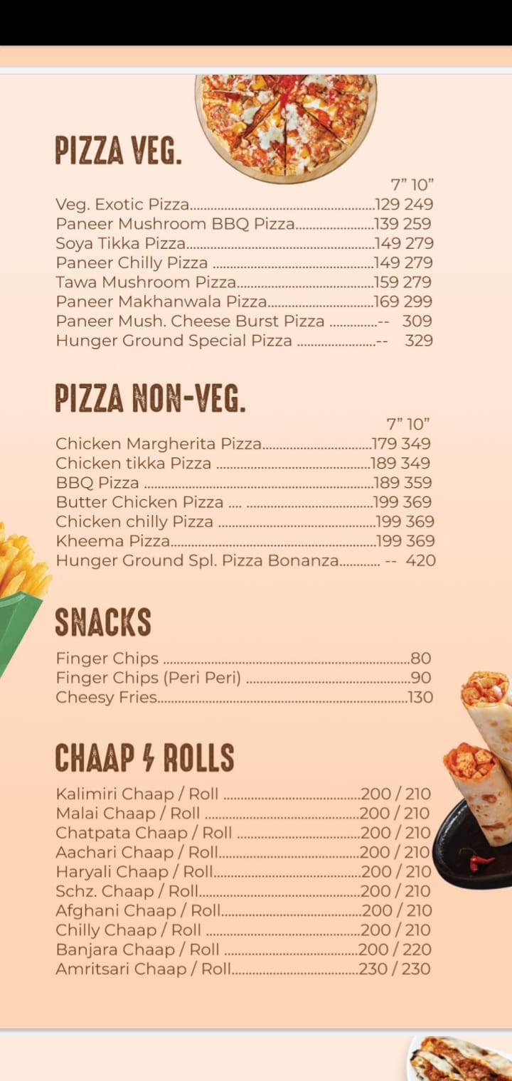 Hunger ground menu