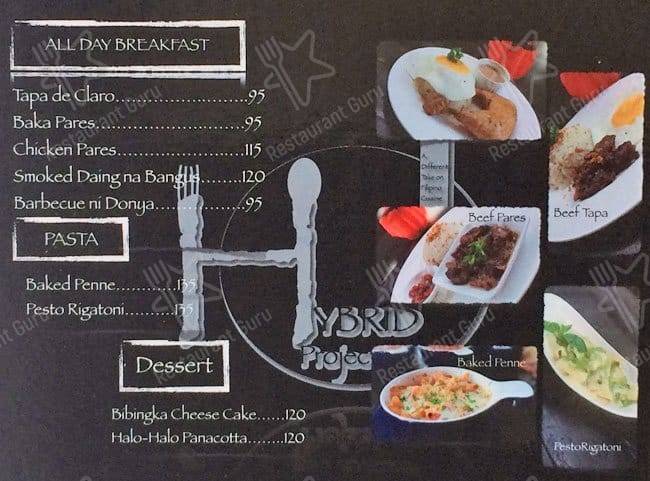 Menu at Hybrid Project restaurant, Parañaque