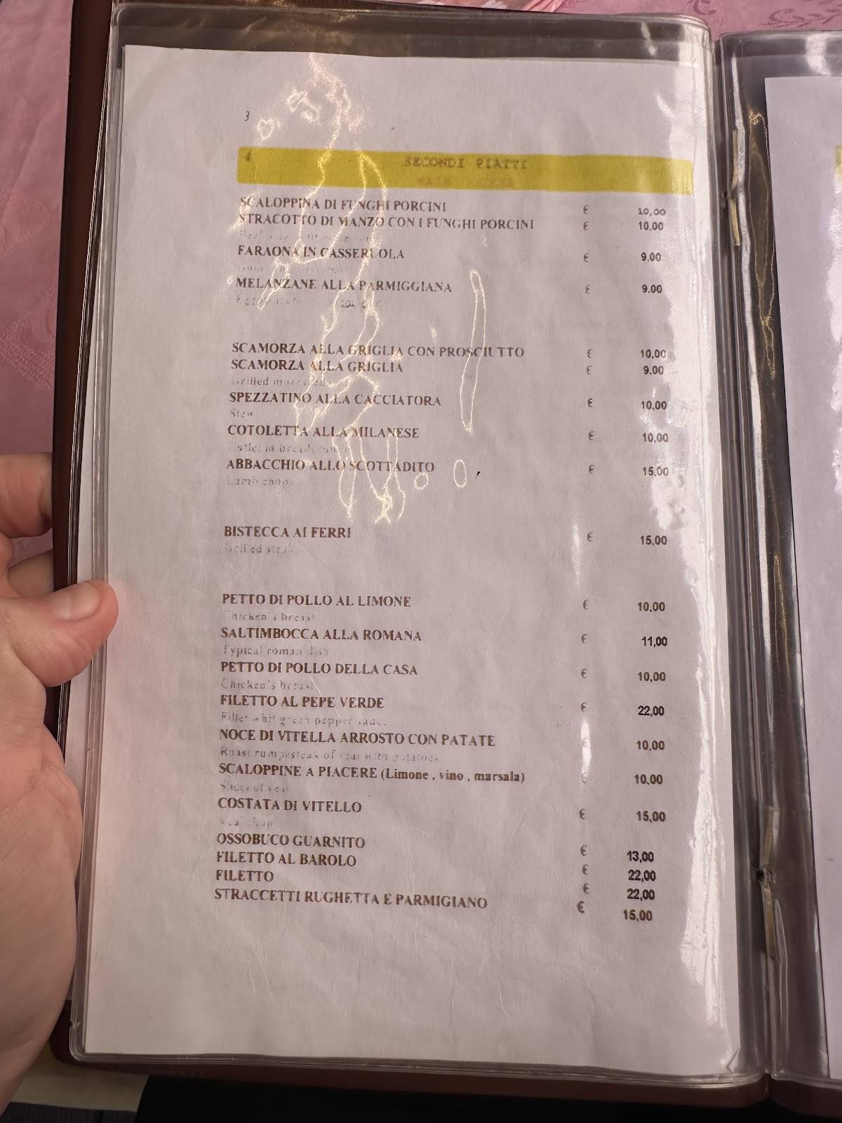 Menu di I Buoni Amici Roma 