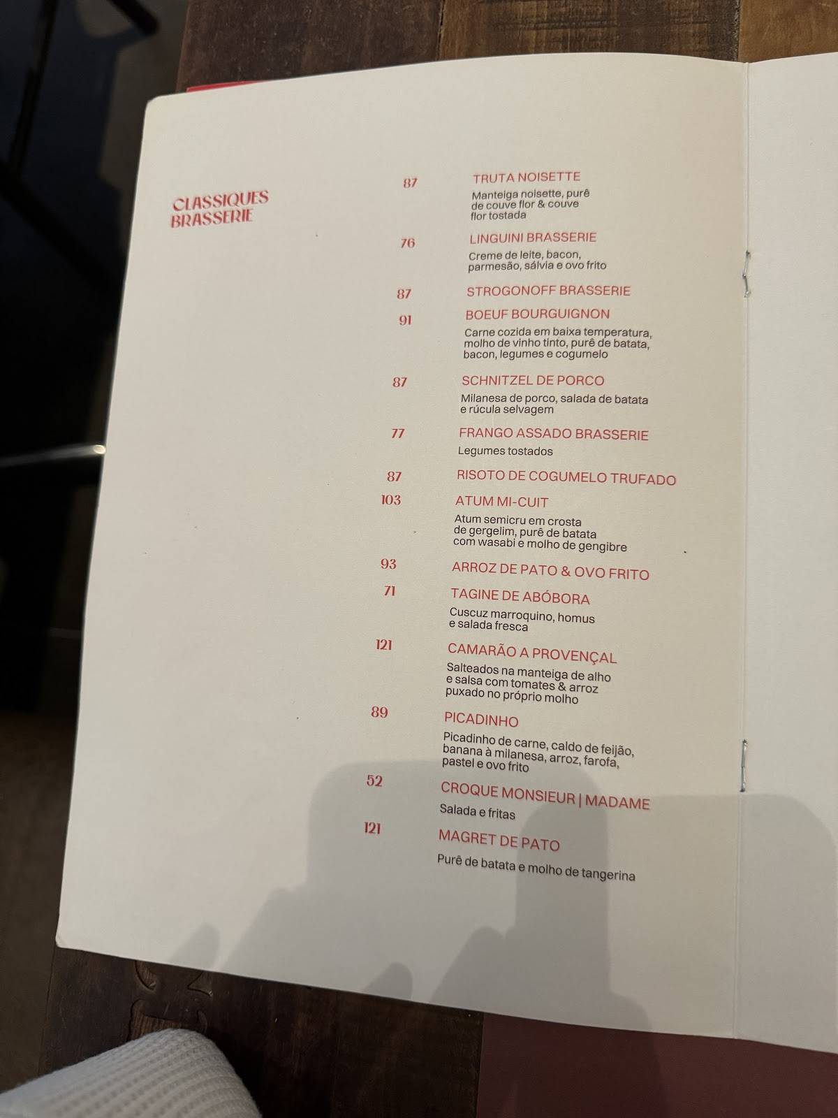 ICI Brasserie - Shopping JK Iguatemi cardápio