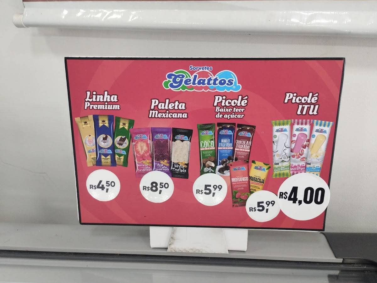 Sorveteria Gelattos Asa norte cardápio