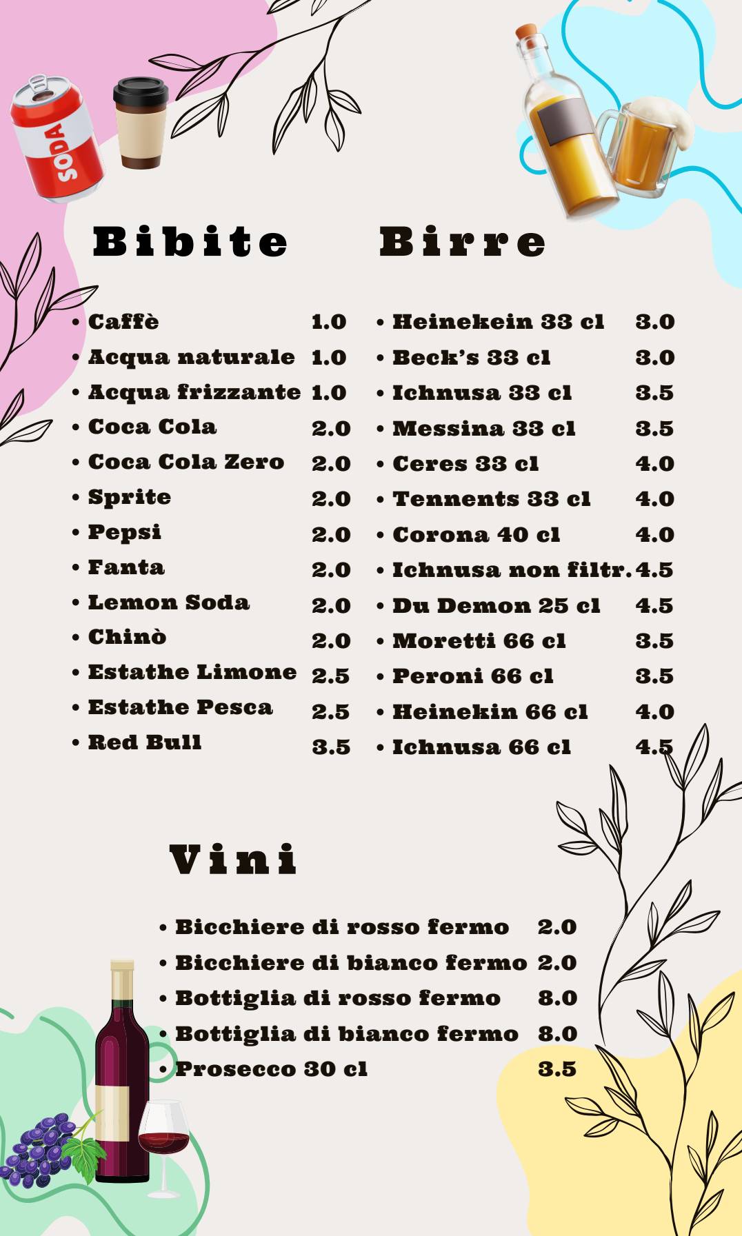 Menu di Il Chiosco ARCOBALENO 