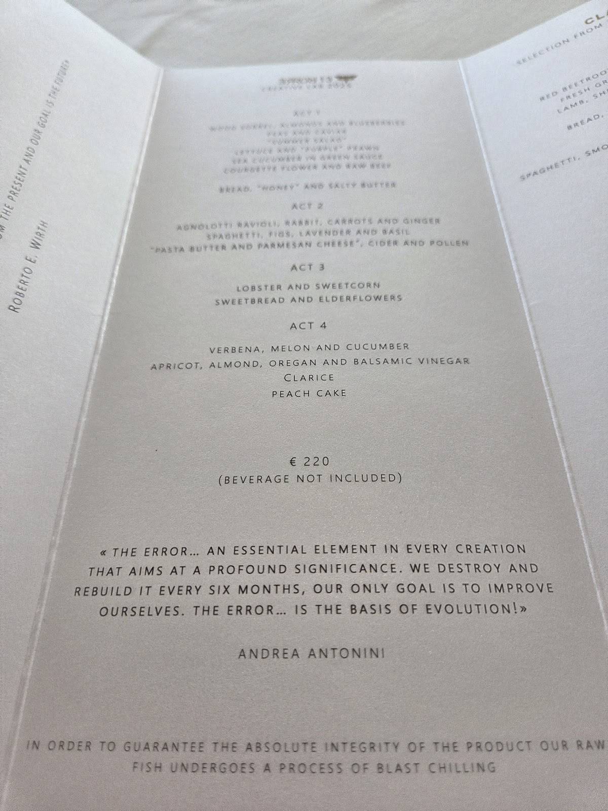 Menu di Imàgo 